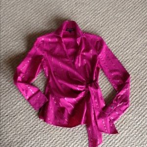 Express Design Studio Glitter Thread Wrap Blouse🎀